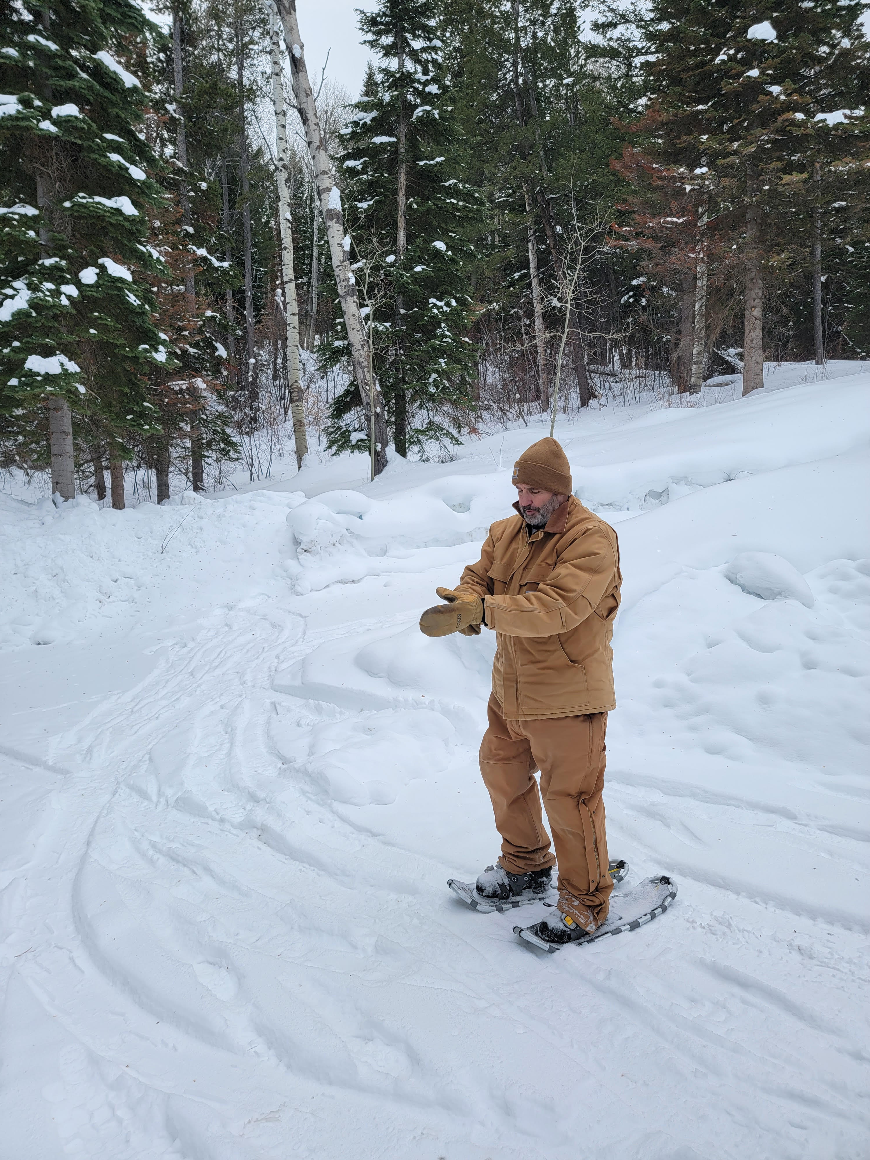 David snowshoeing in winter